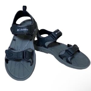 Columbia Men's Omni-Grip Water Rafting Shoes Black Gray Velcro Close EUC 7